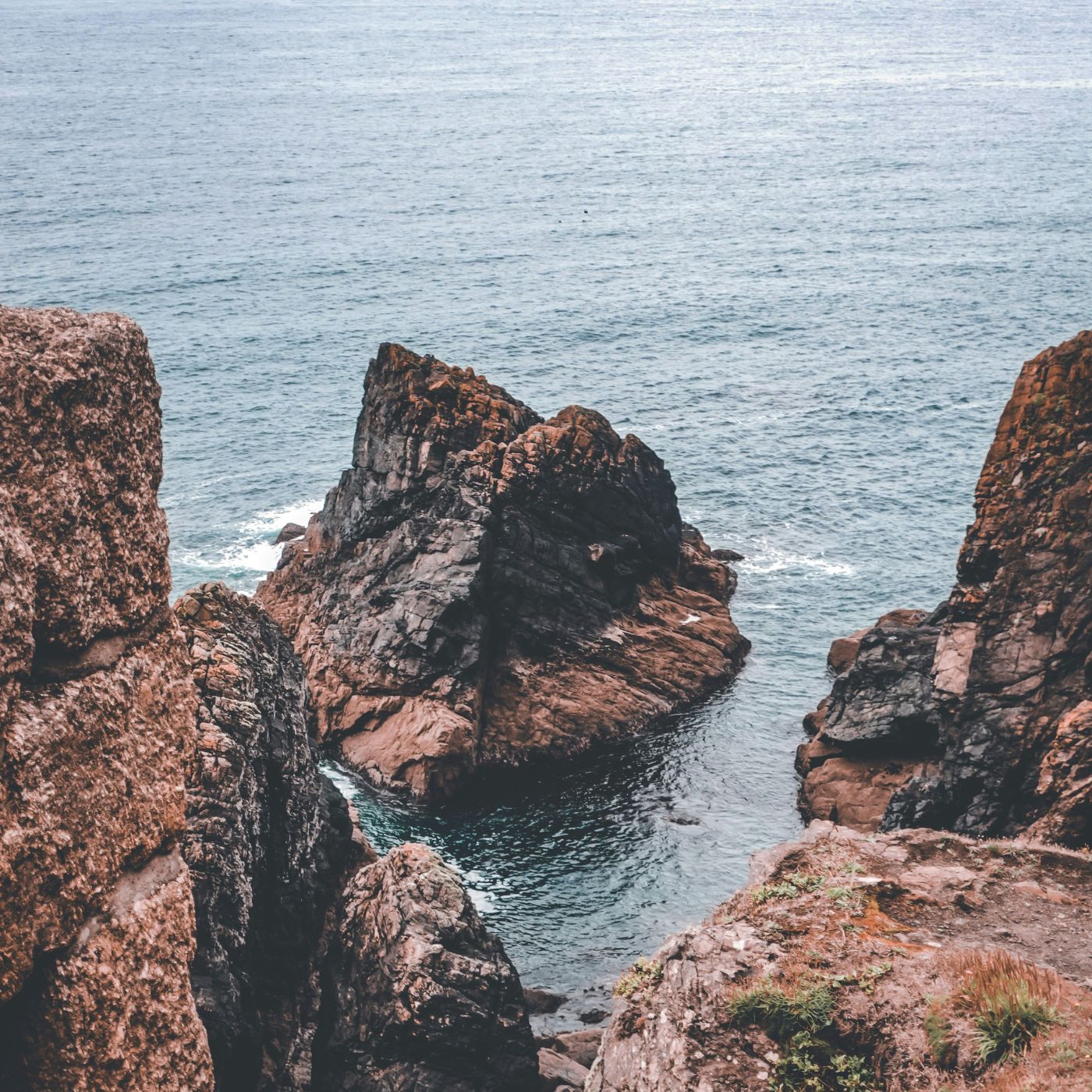 Rocks in sea in Cornwall